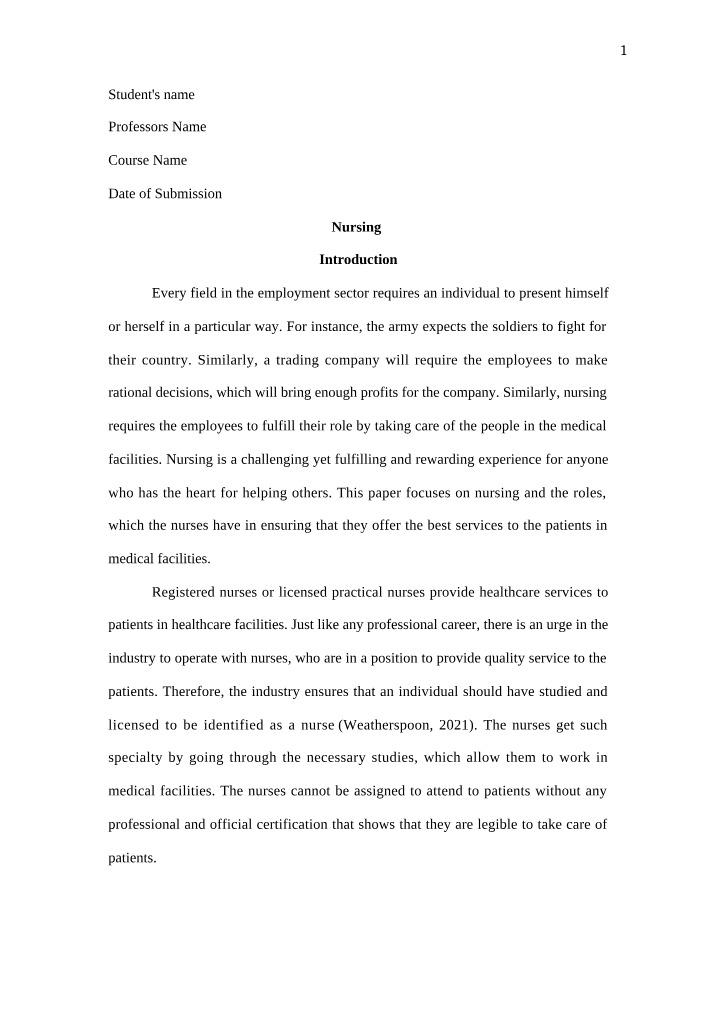 Nurses' Role in Providing Quality Healthcare