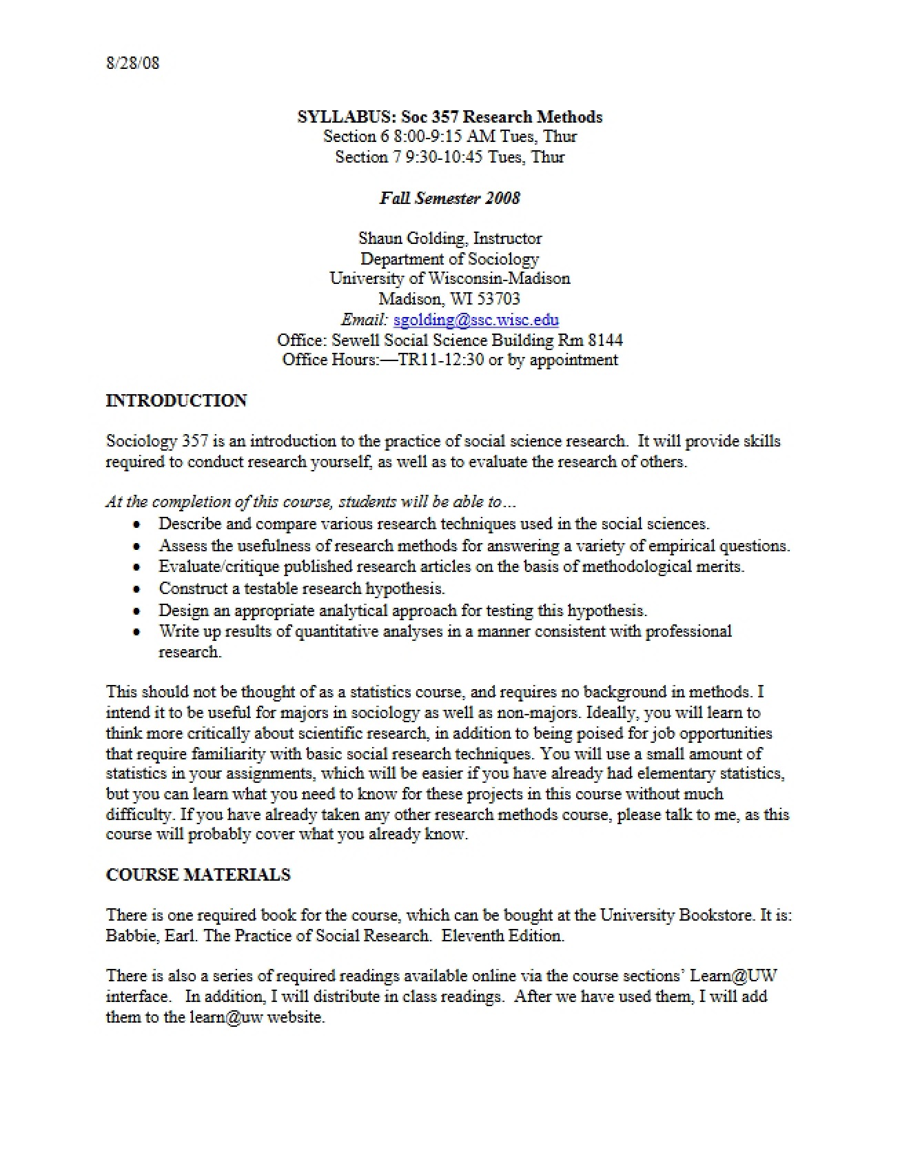 Course Syllabus