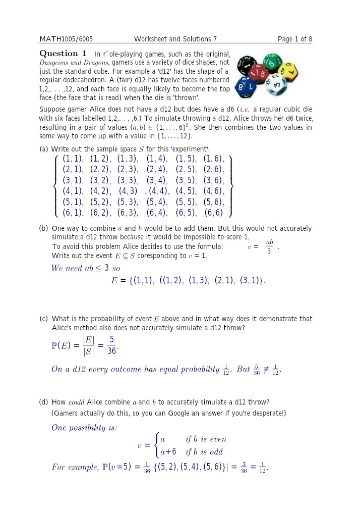 Worksheet 7 - Solutions