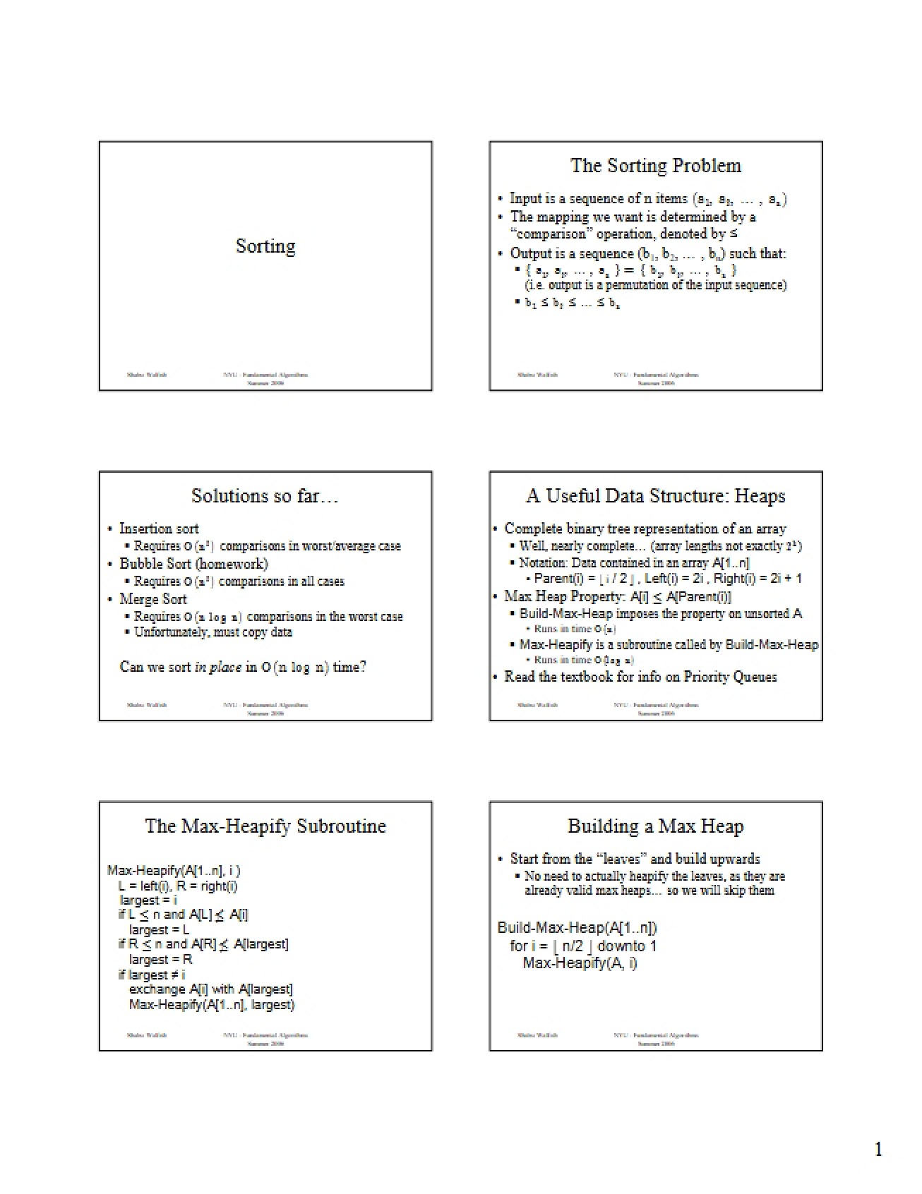 Sorting Algorithms