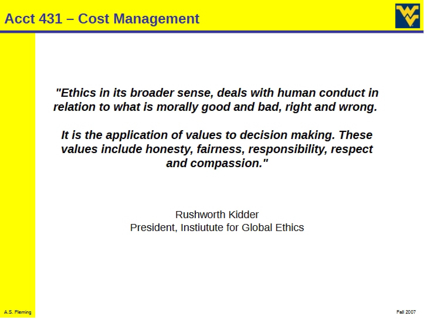 Ethics and Conduct Code