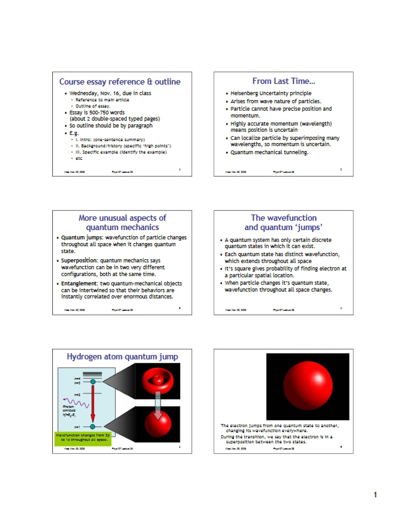 Phy 107 Notes - Lecture 26