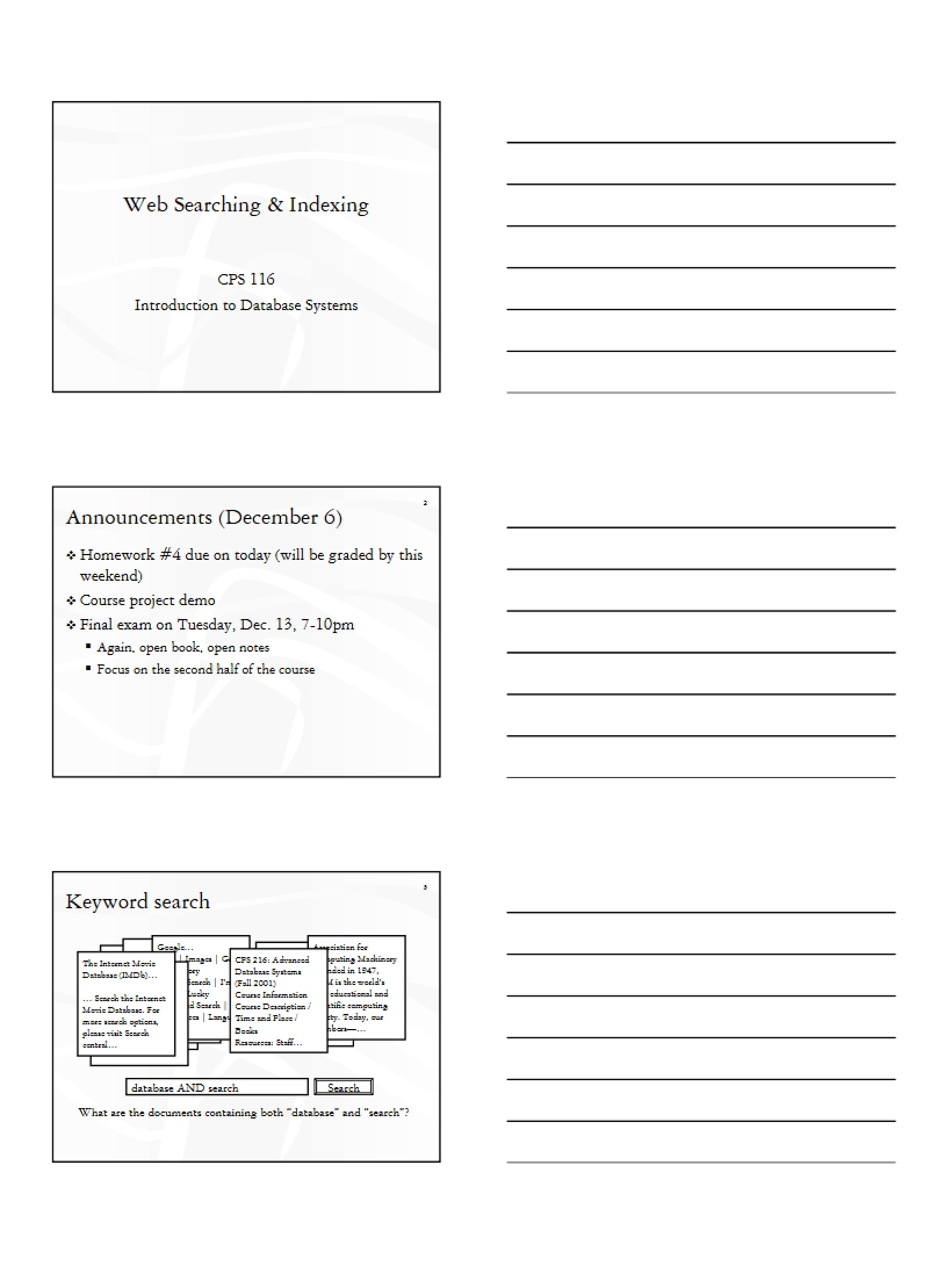 Searching and Indexing for Web