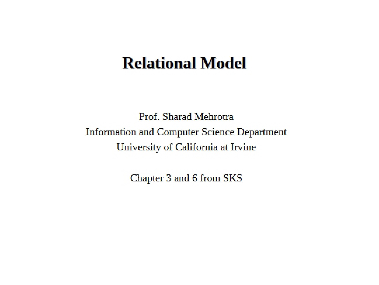 Relational Data Model