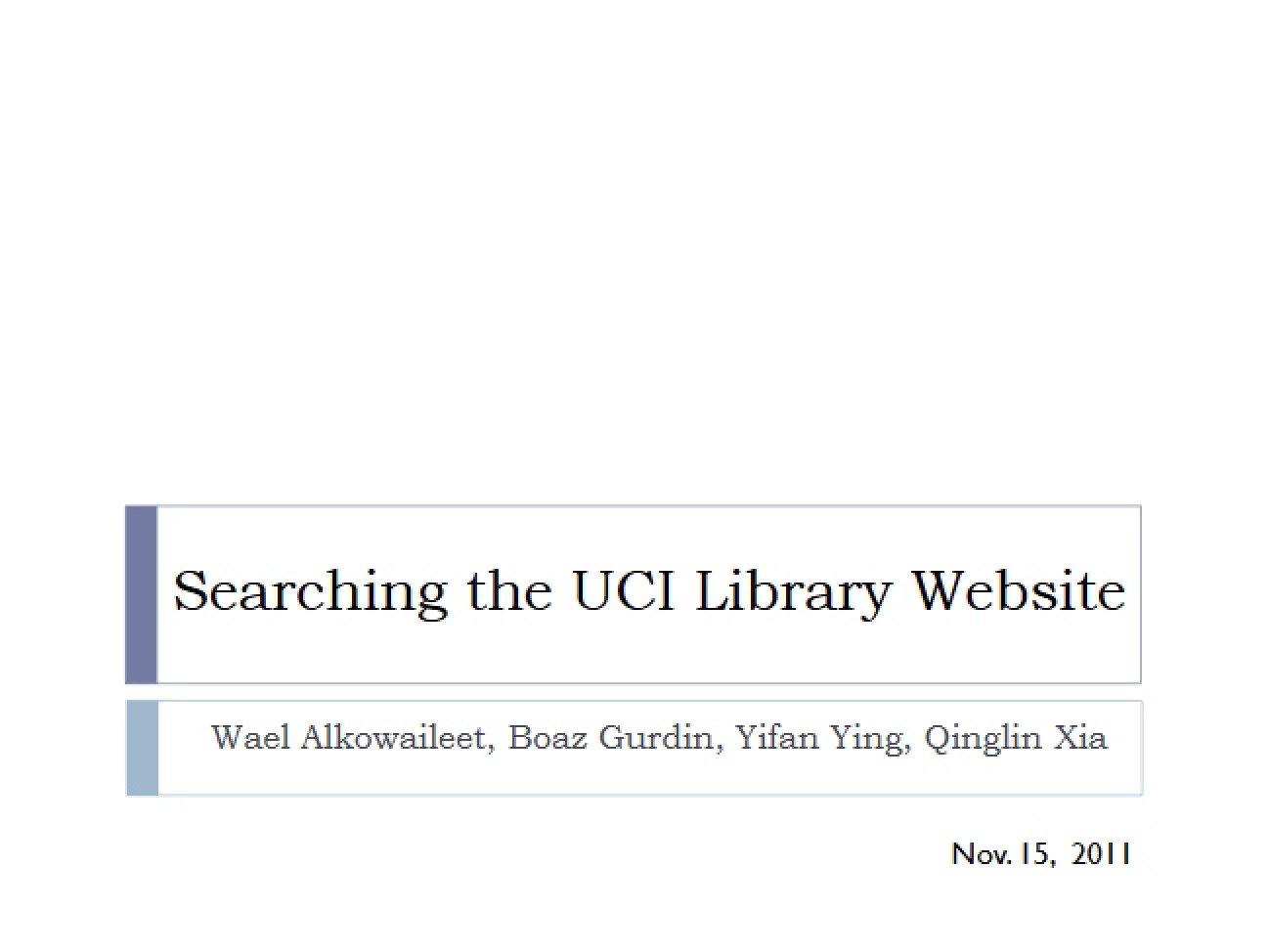 UCI Library Website Search