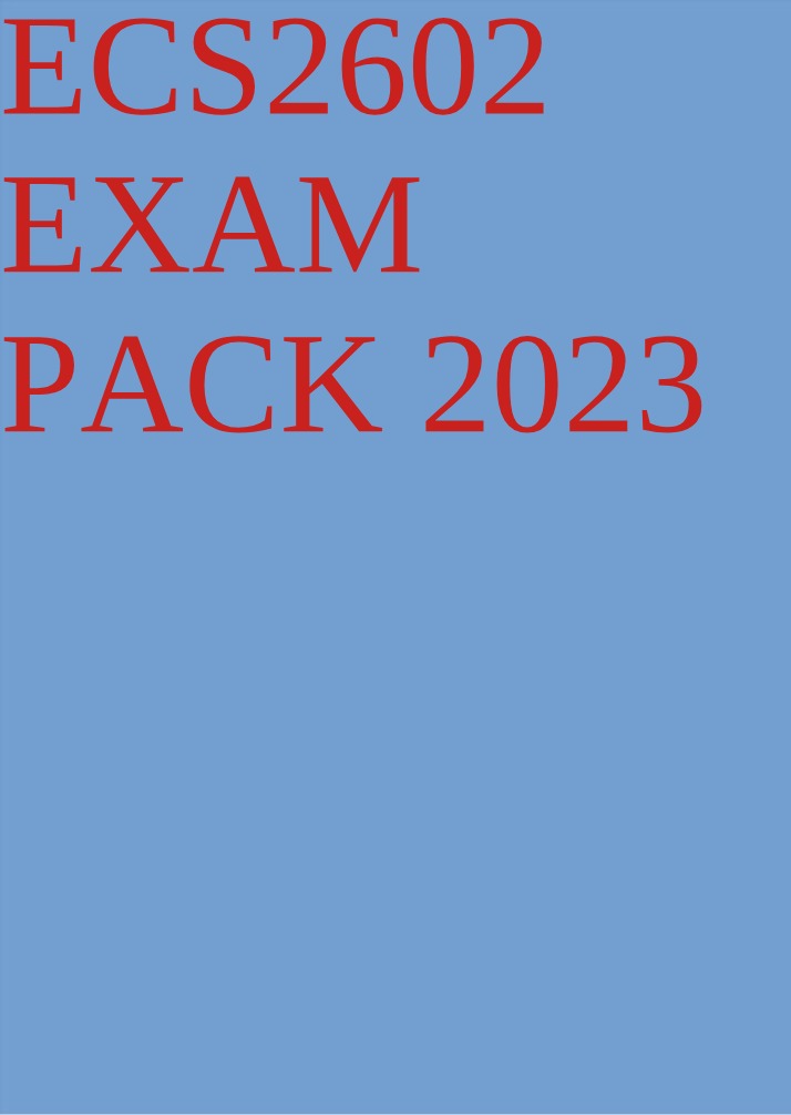 2022 Exam Pack for ECS2602