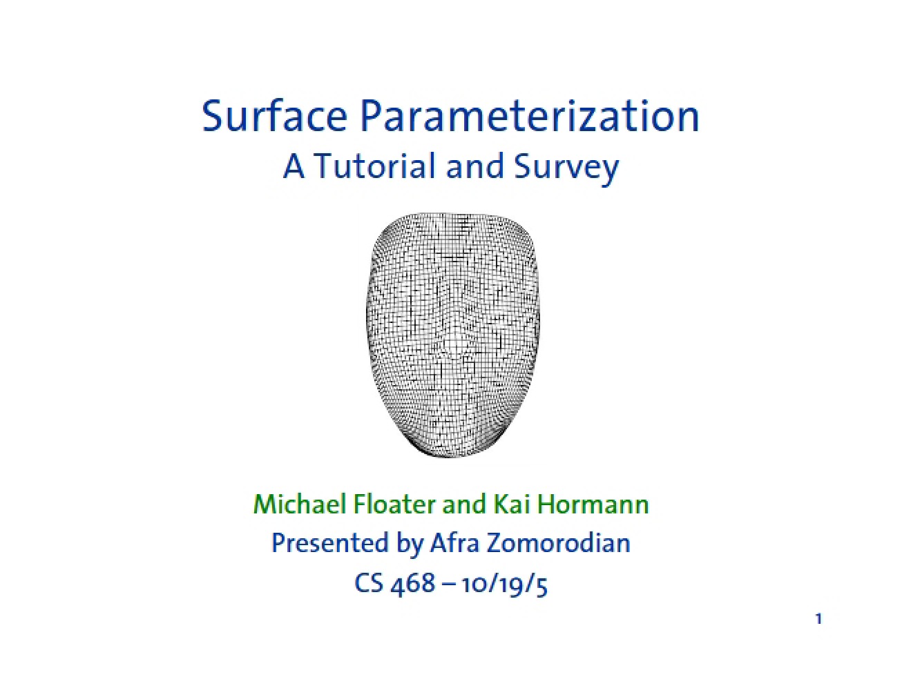 Introduction to Surface Parameterization