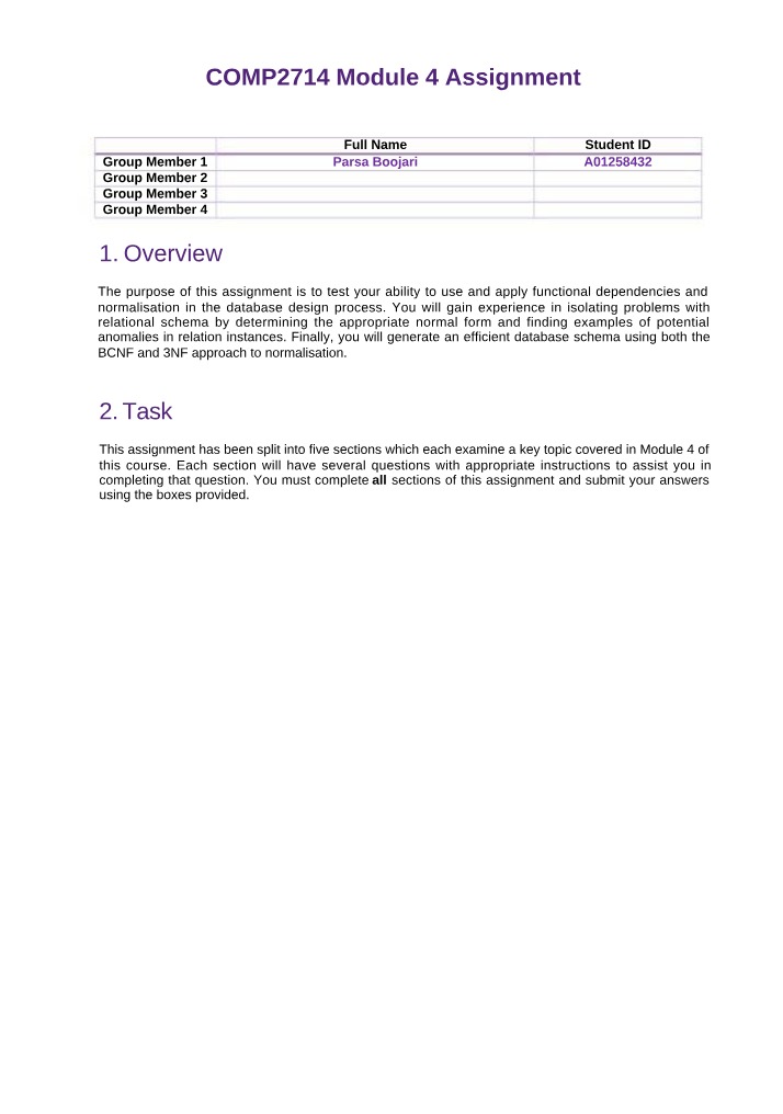 Worksheet - Module 4 Assignment
