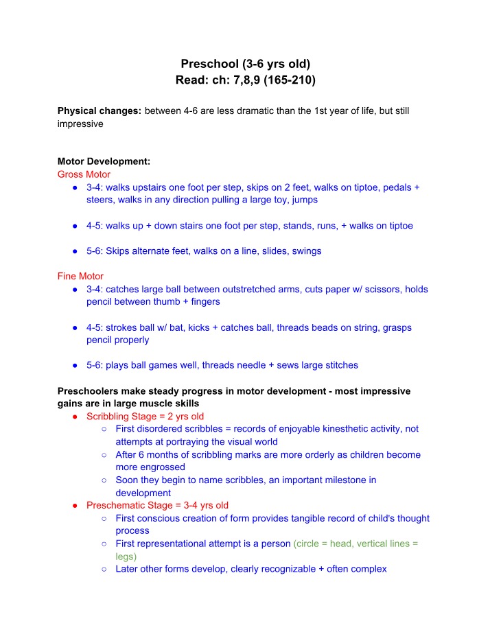 Motor Development and Artistic Progression in Preschool