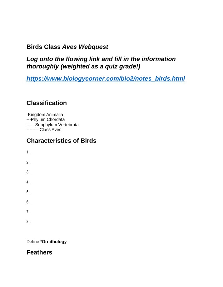 Birds (Class Aves) - Characteristics, Classification, and Behavior