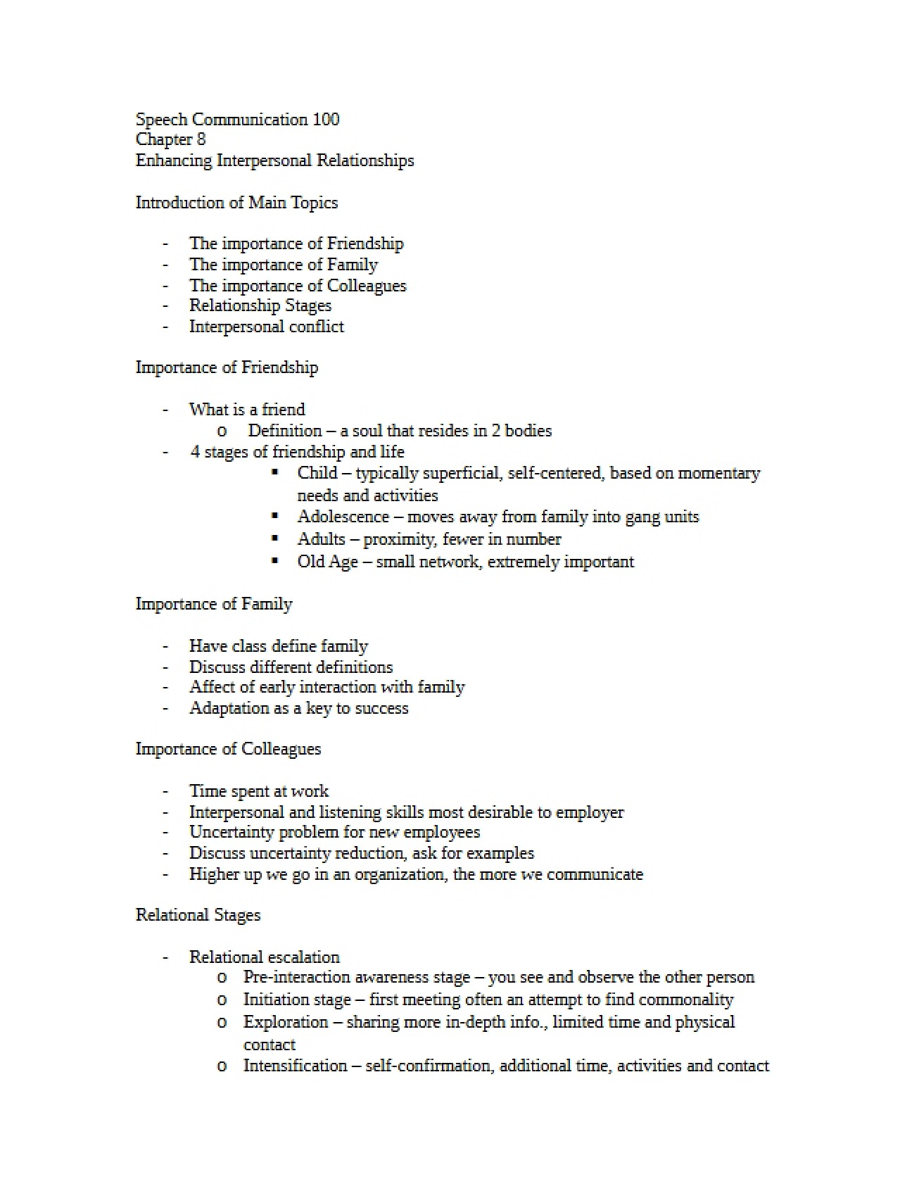 Enhancing Relationships (Speech Comm 100 Ch 8)