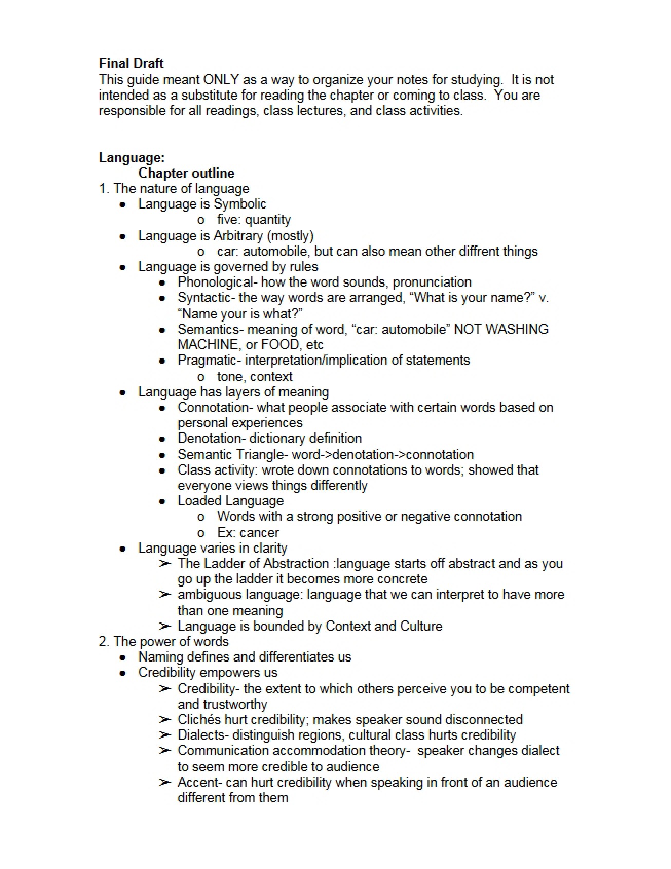 Interpersonal Communication Language