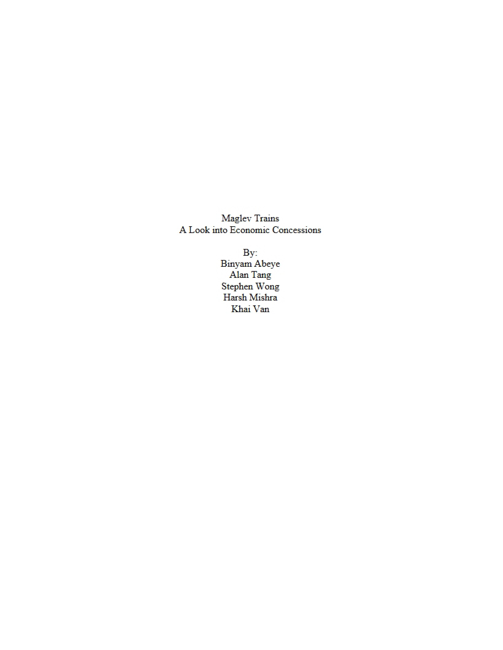 Economic Concession Analysis