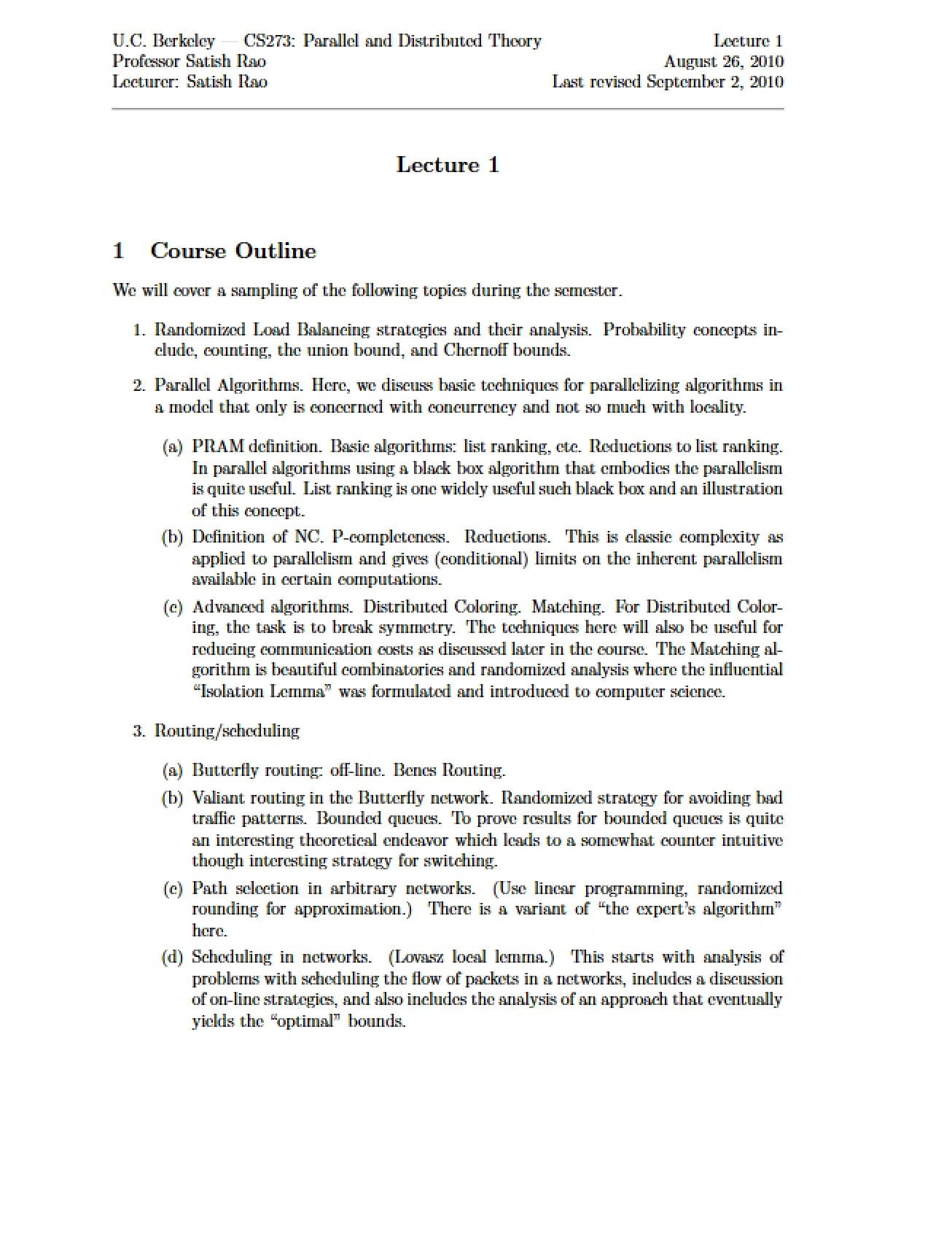 CS 273 Class Notes