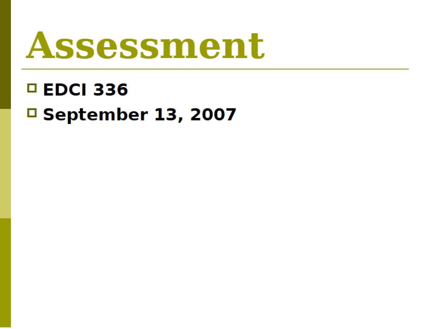 Assessment Strategy