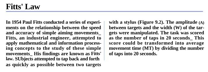 Fitts' Law - Speed and Accuracy of Aiming Movements
