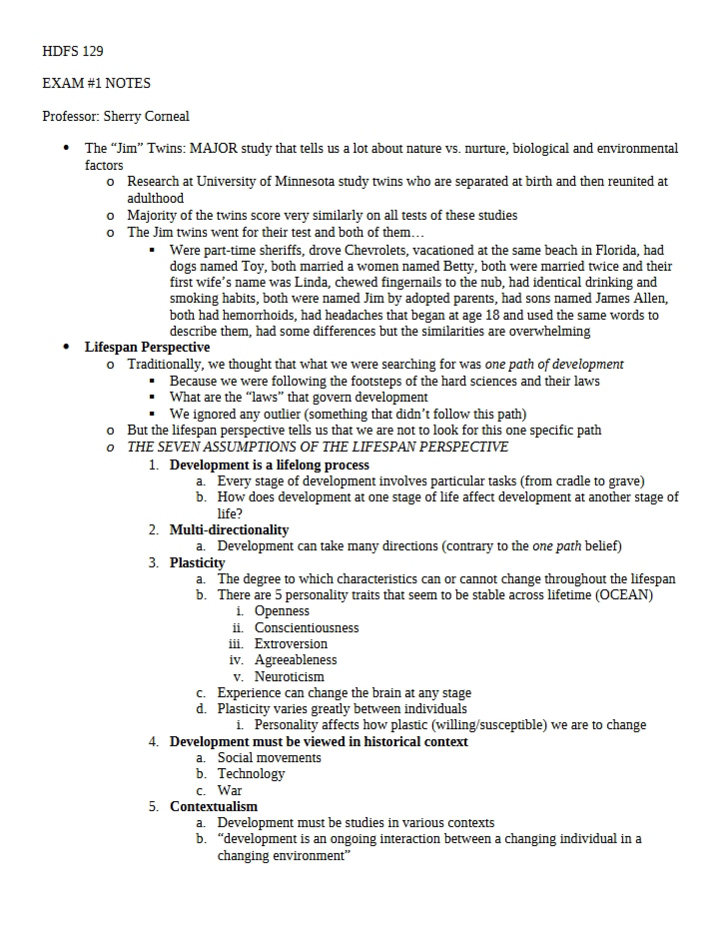 First Major Assessment