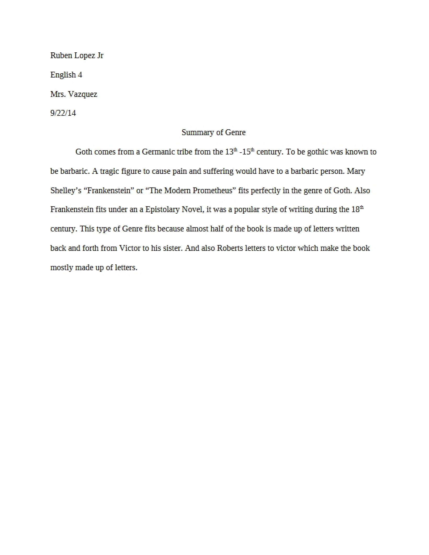 Genre Summary