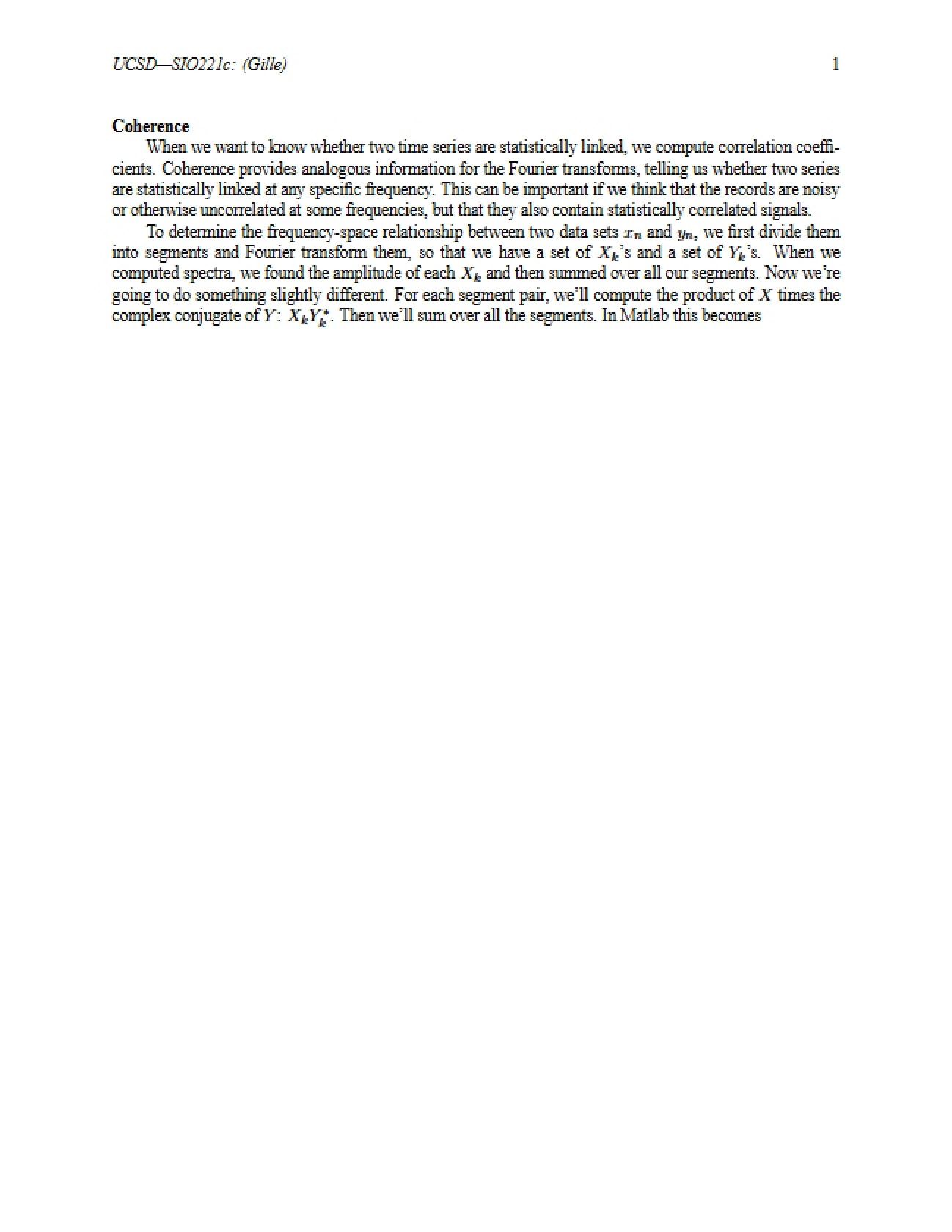 Coherence Analysis in Physical Data