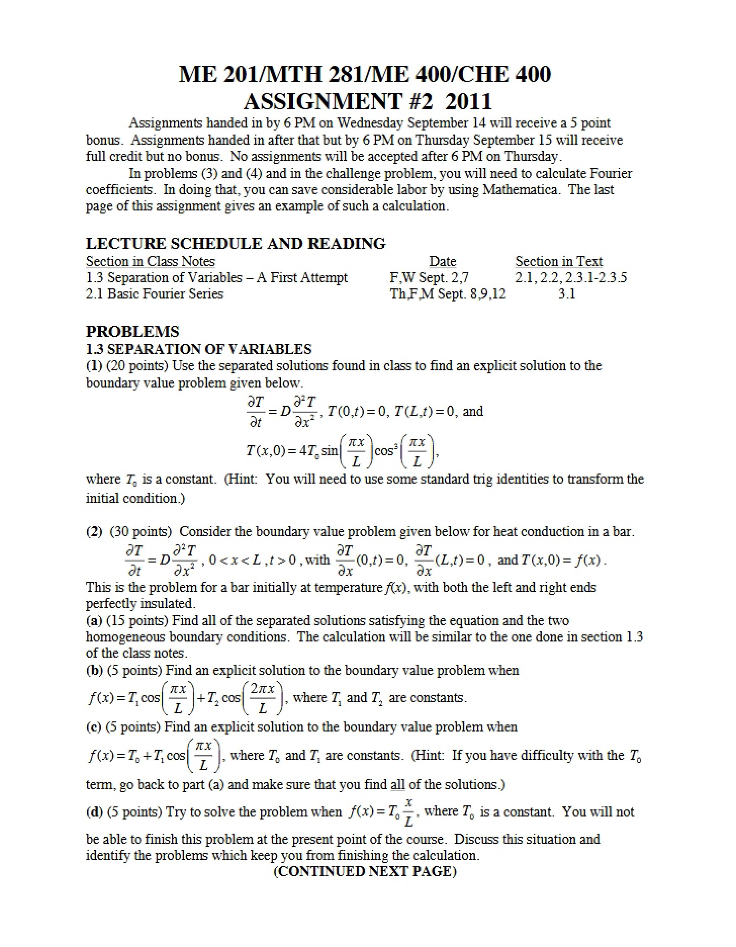 Second Assignment (ME 201)