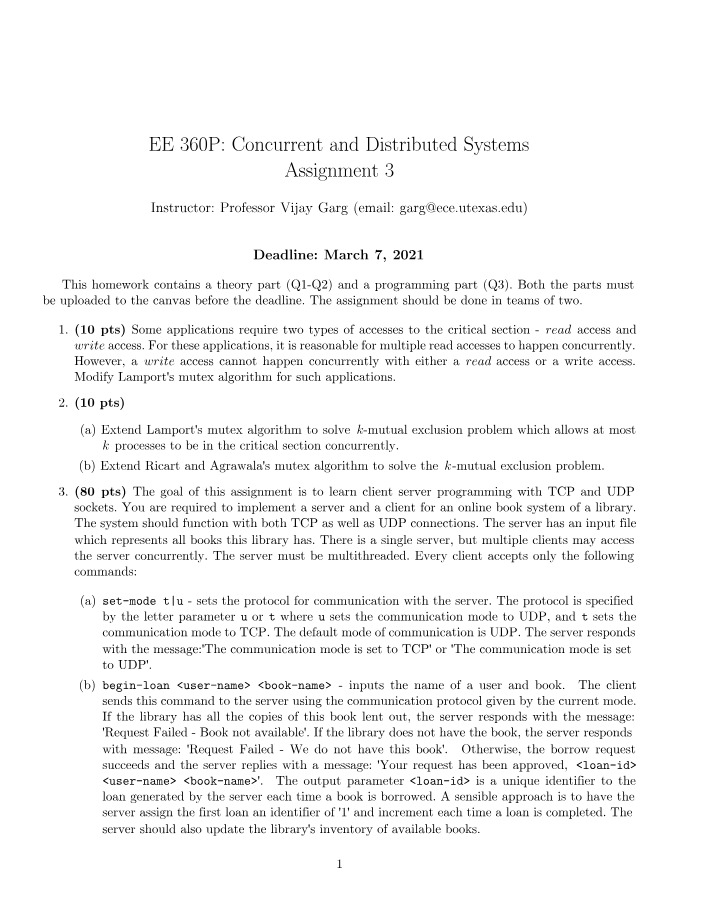 Algorithms for Concurrent and Distributed Systems