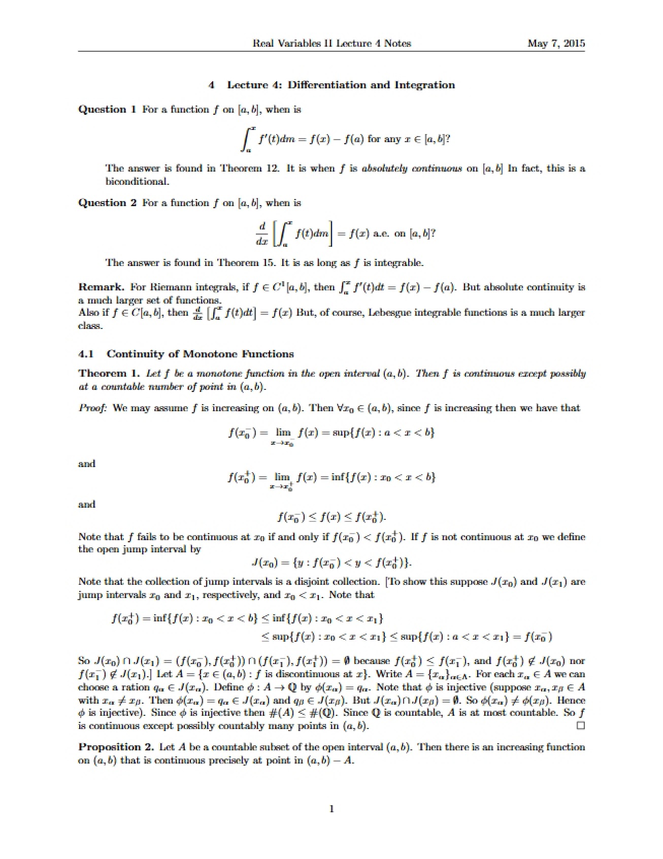Differentiation and Integration Lecture 4