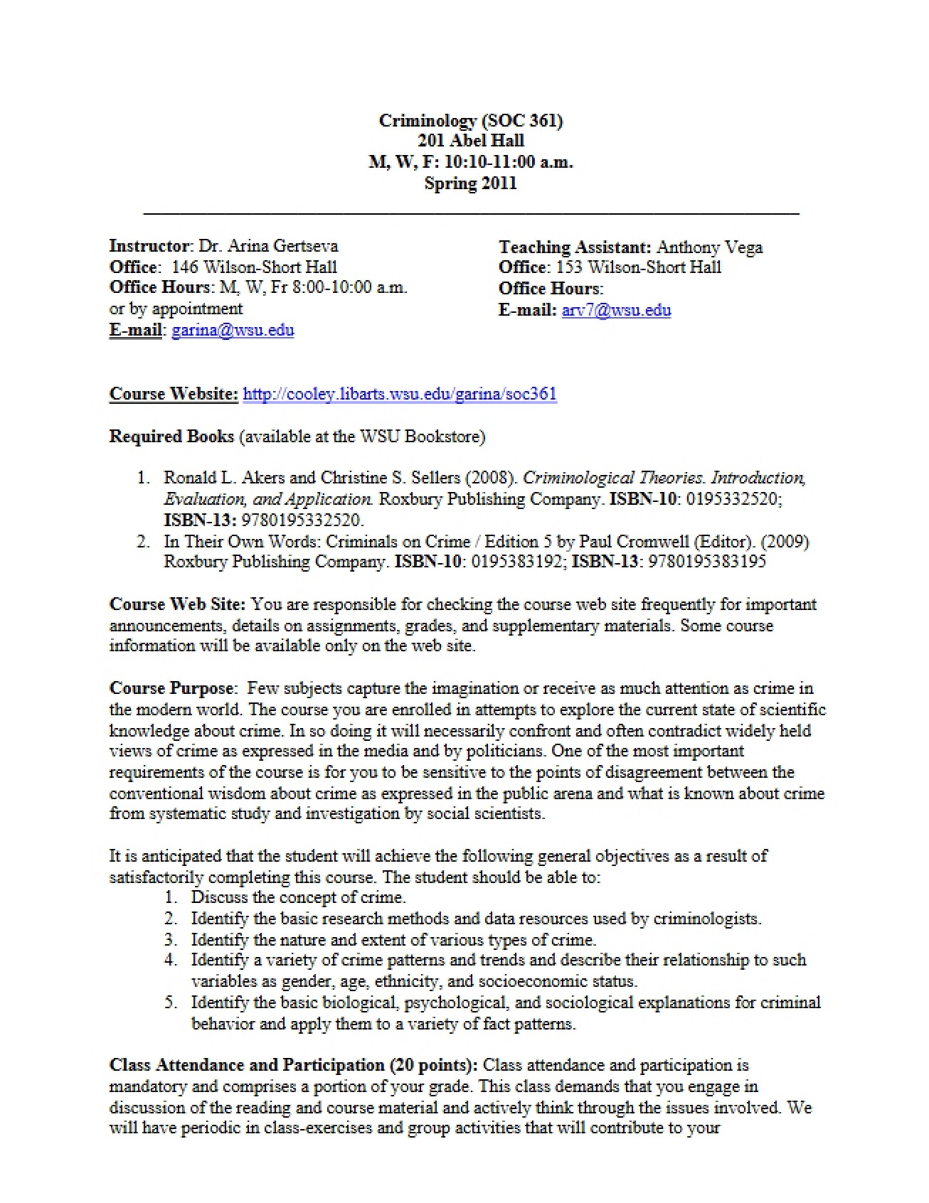 Course Syllabus - 7 Pages
