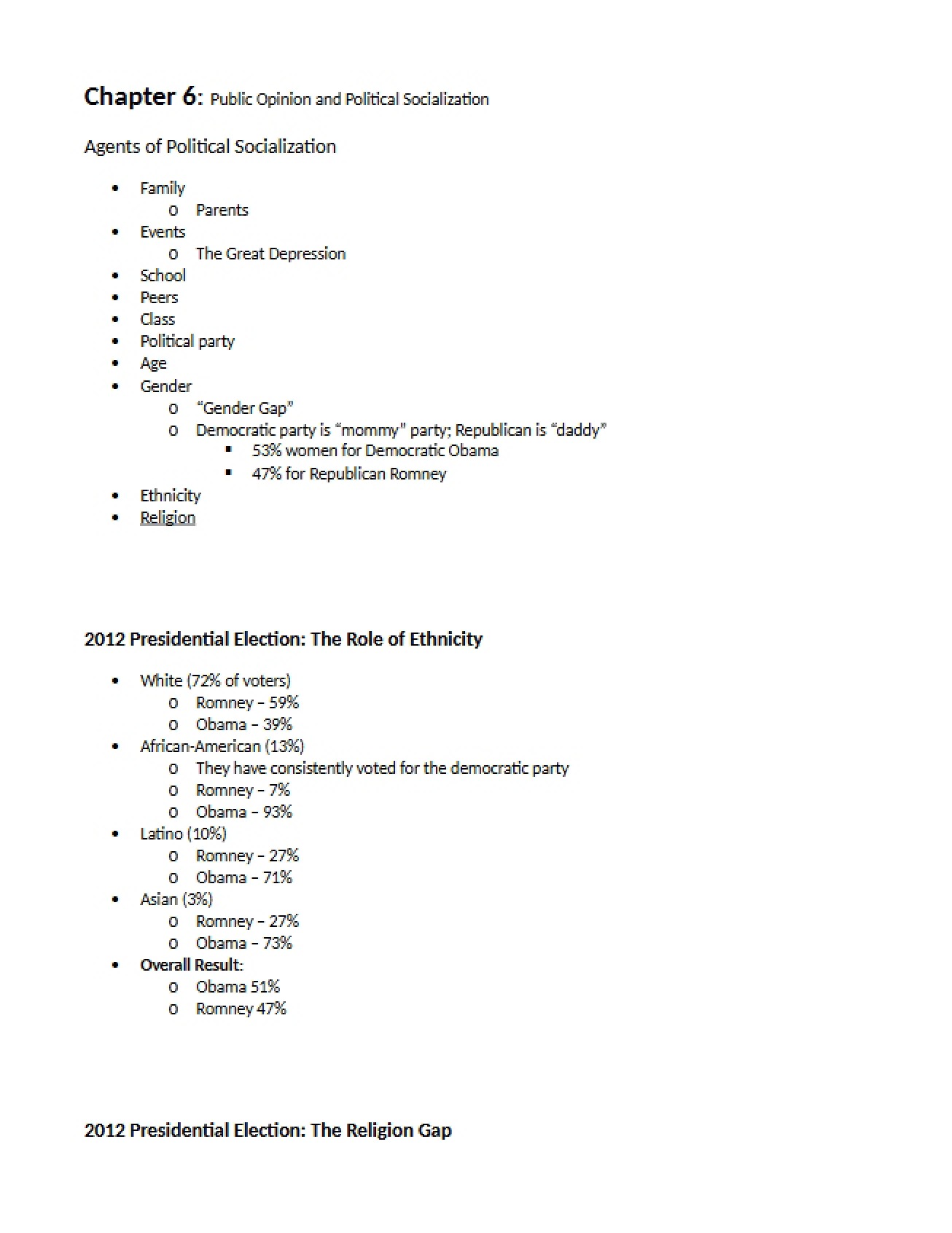 American Political Institutions Chapters 6-12