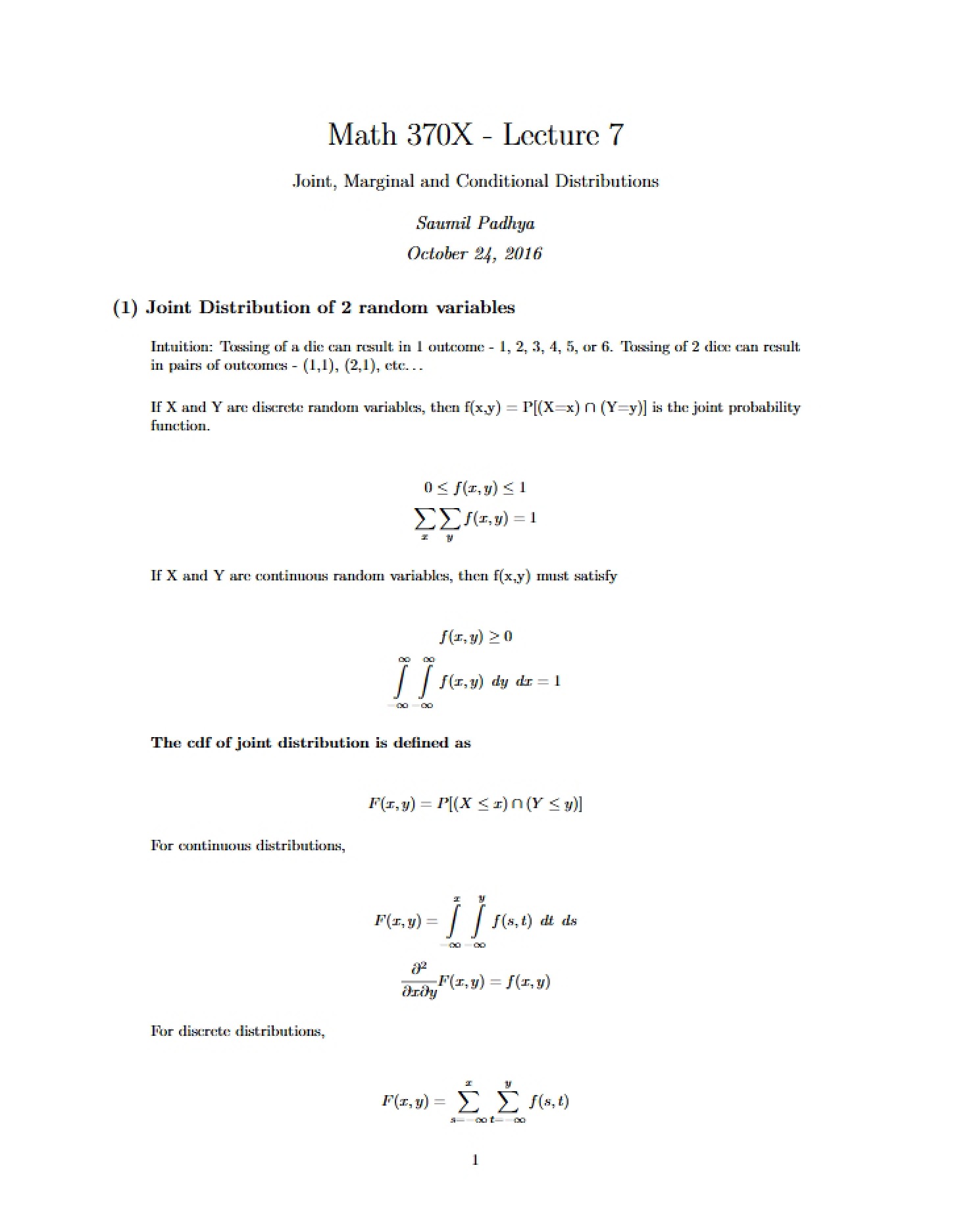 Handout for Lecture 07