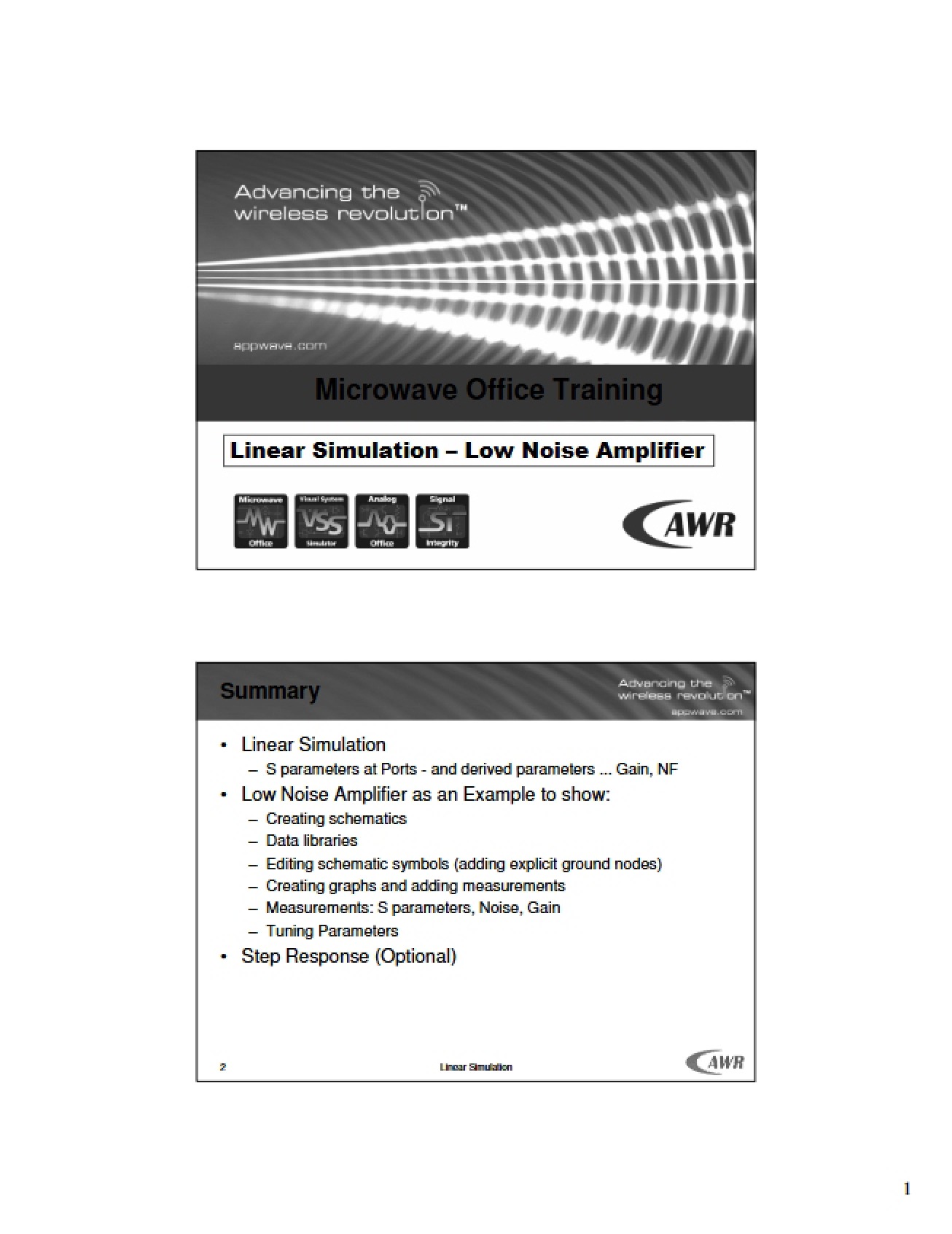 Linear Simulation for Low Noise Amplifiers
