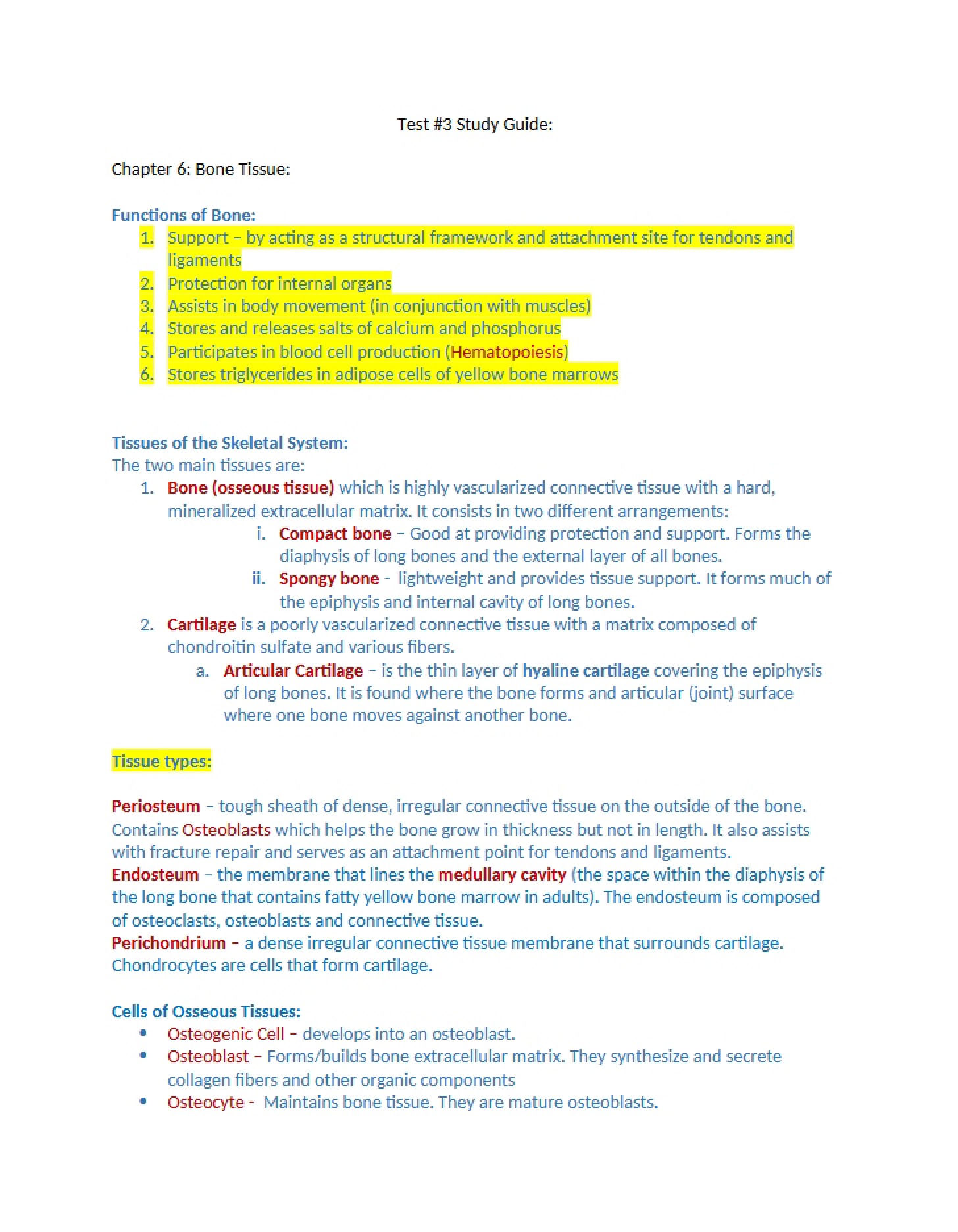 Bone Tissue Chapter 6