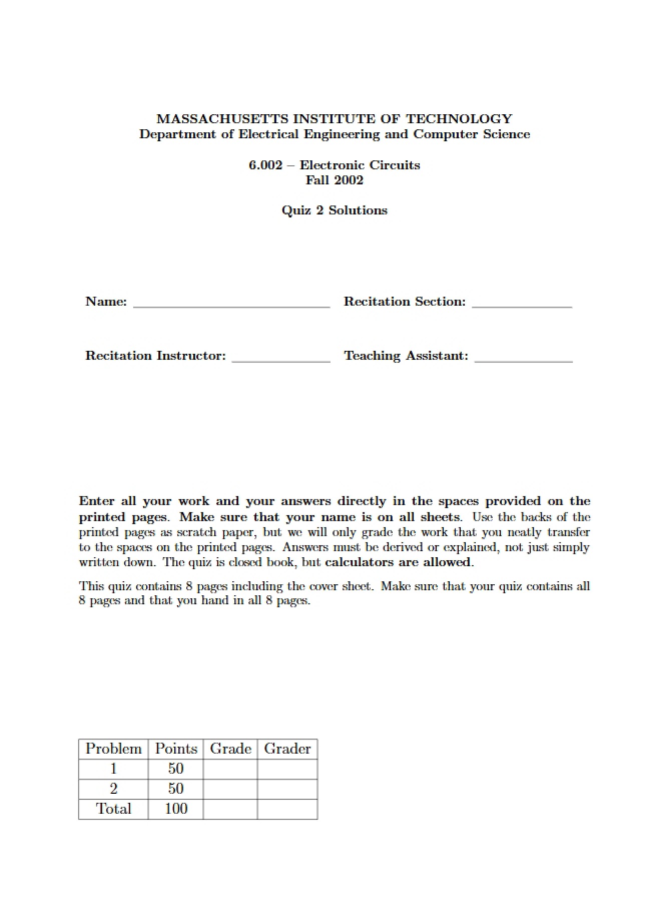 Circuits Class Guide