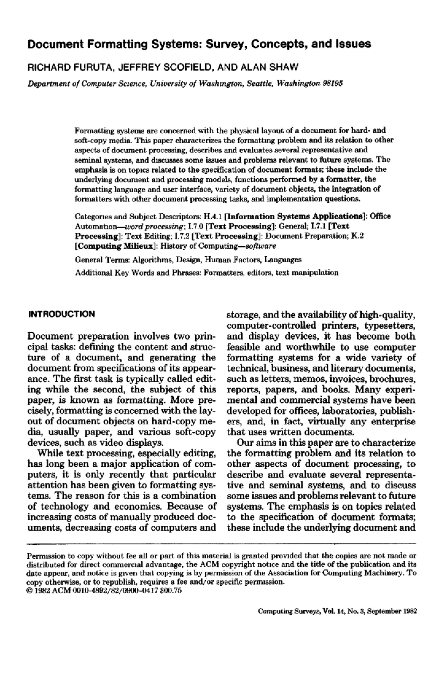 Systems for Document Formatting