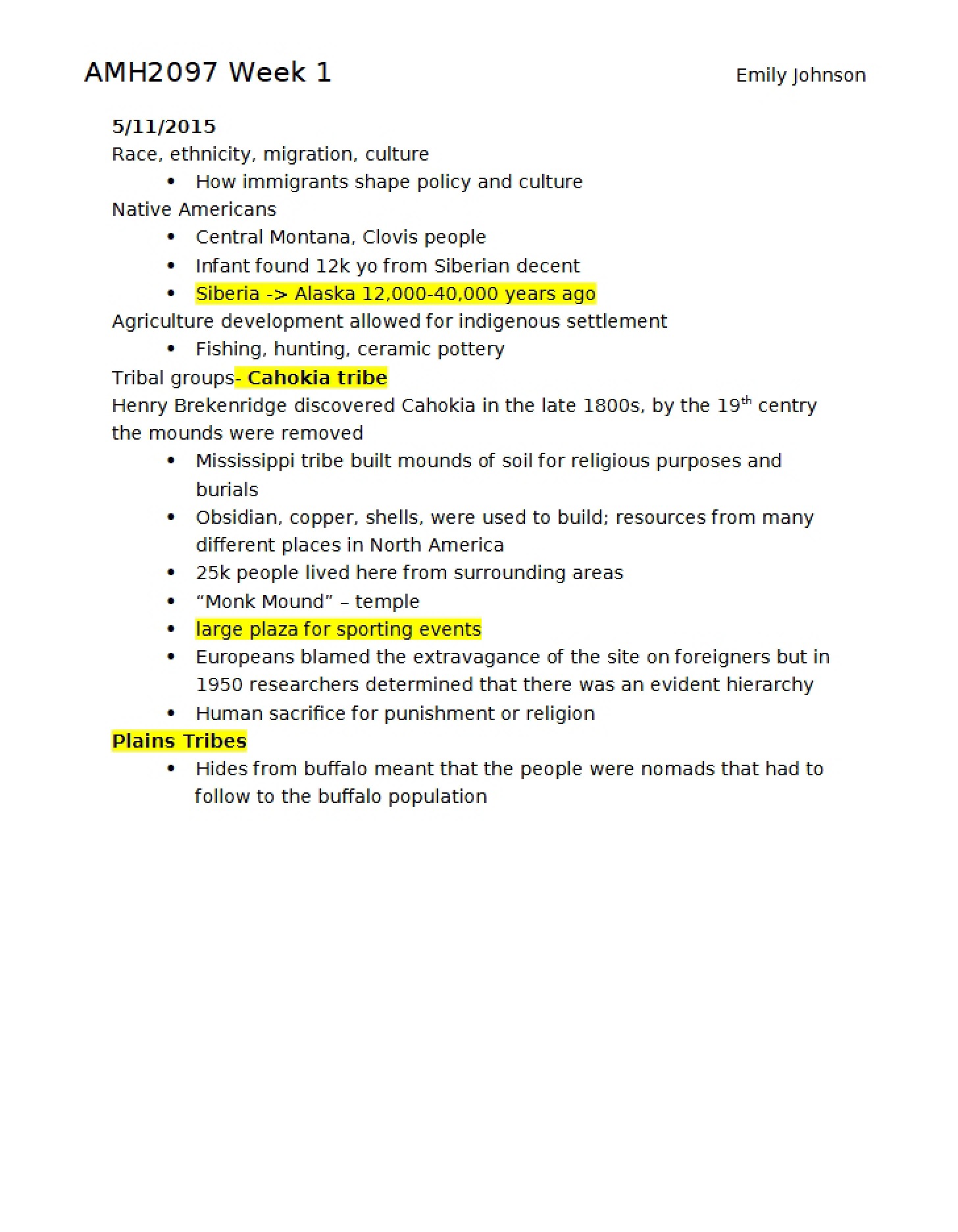Lecture Discussion Points