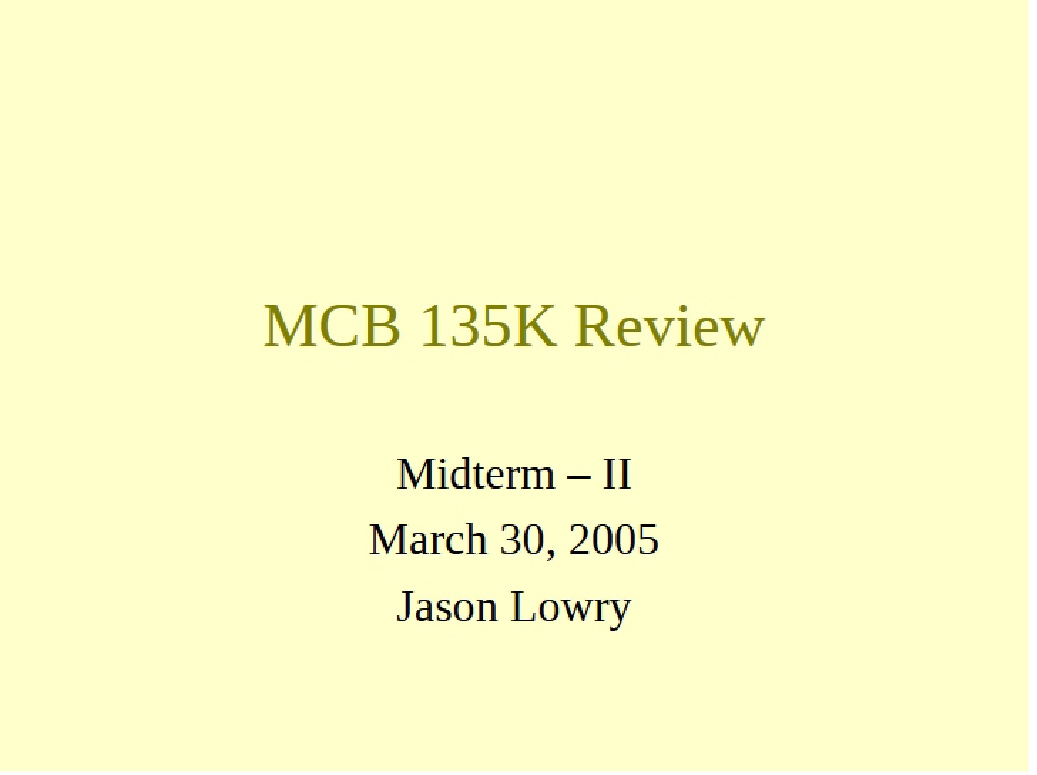 Course Review