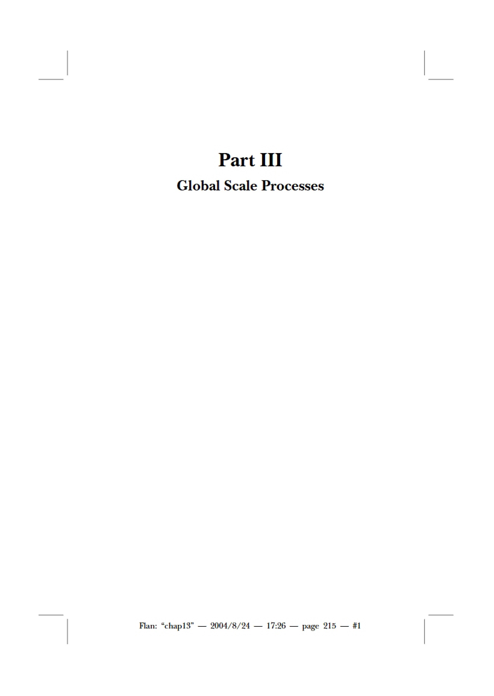 Processes on a Global Scale