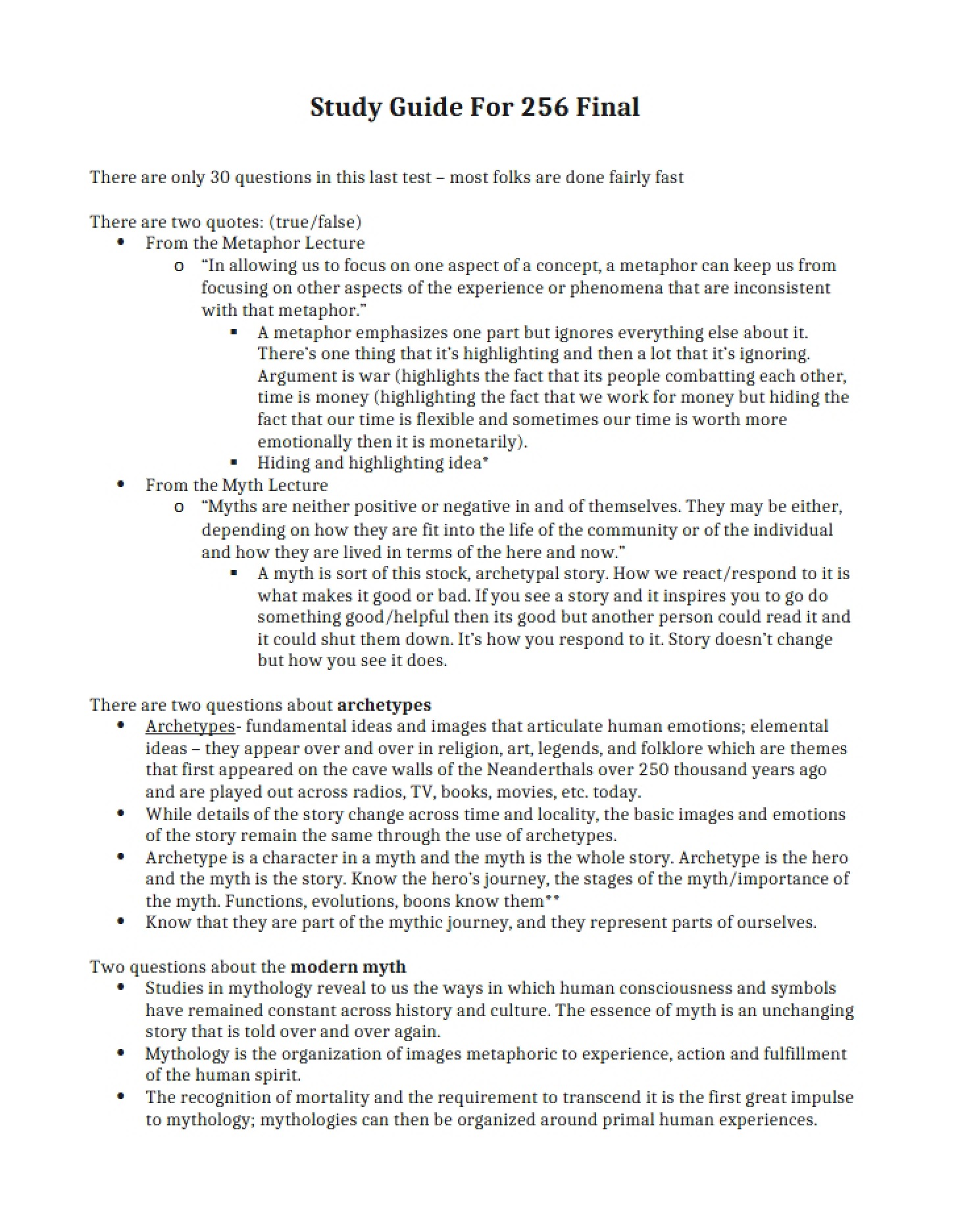 General Study Guide