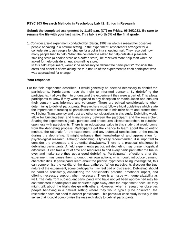 Ethical Considerations in Field Experiments