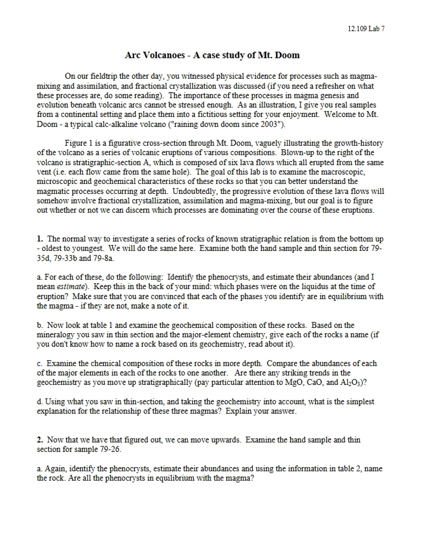 Mt. Doom Case Study