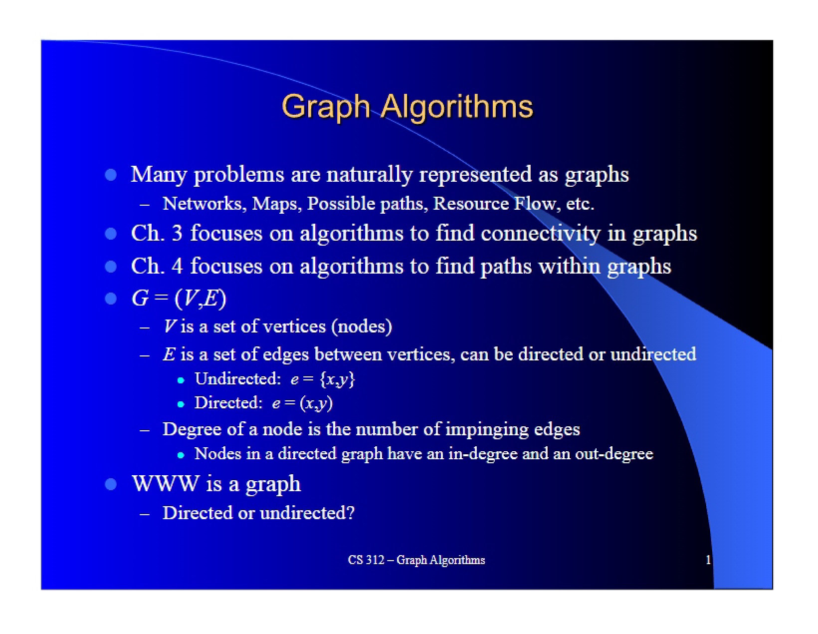 Algorithms for Graphs