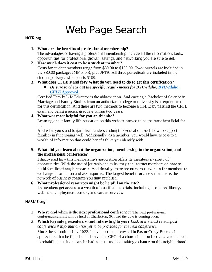 Search for Web Page