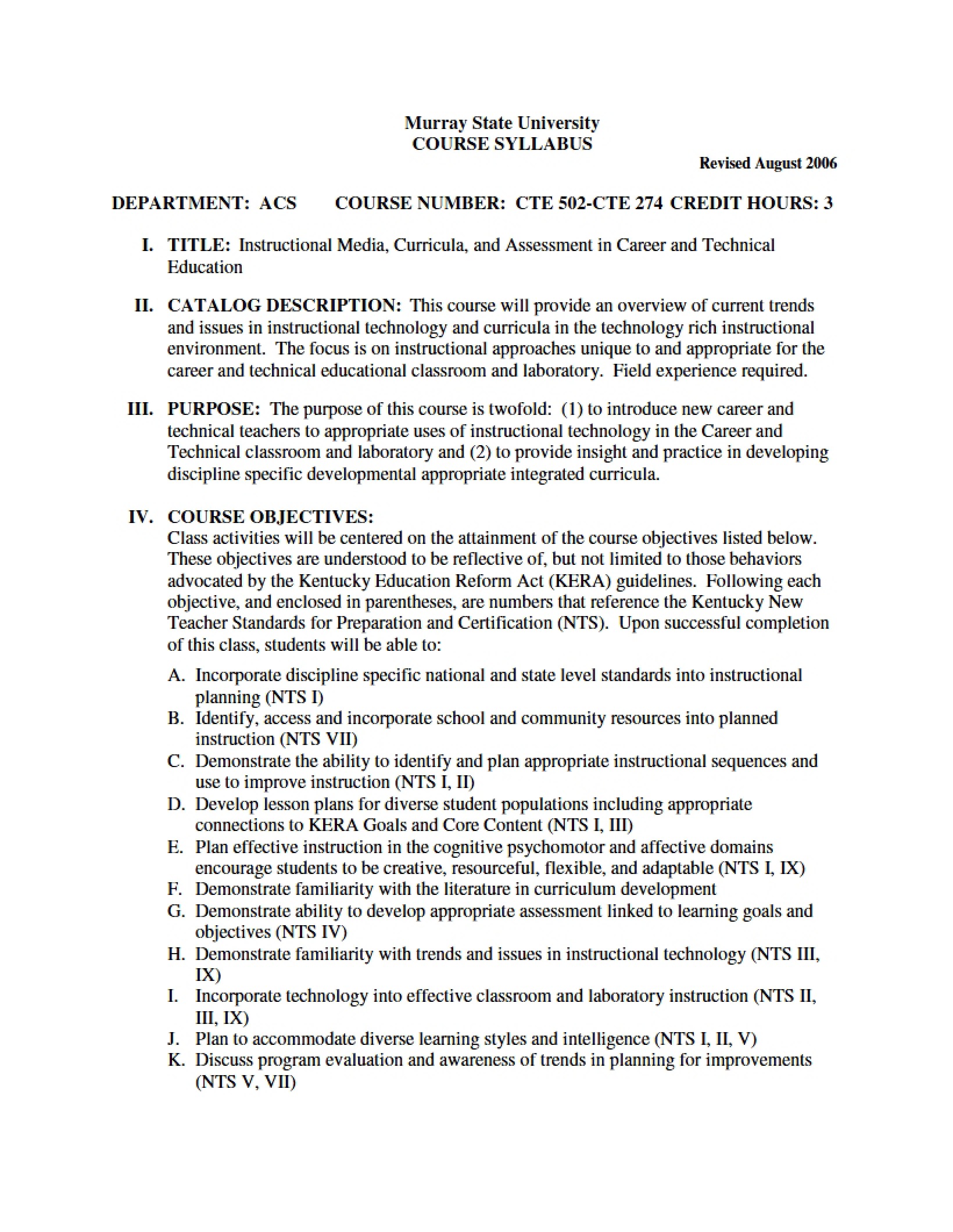 Syllabus - CTE 502
