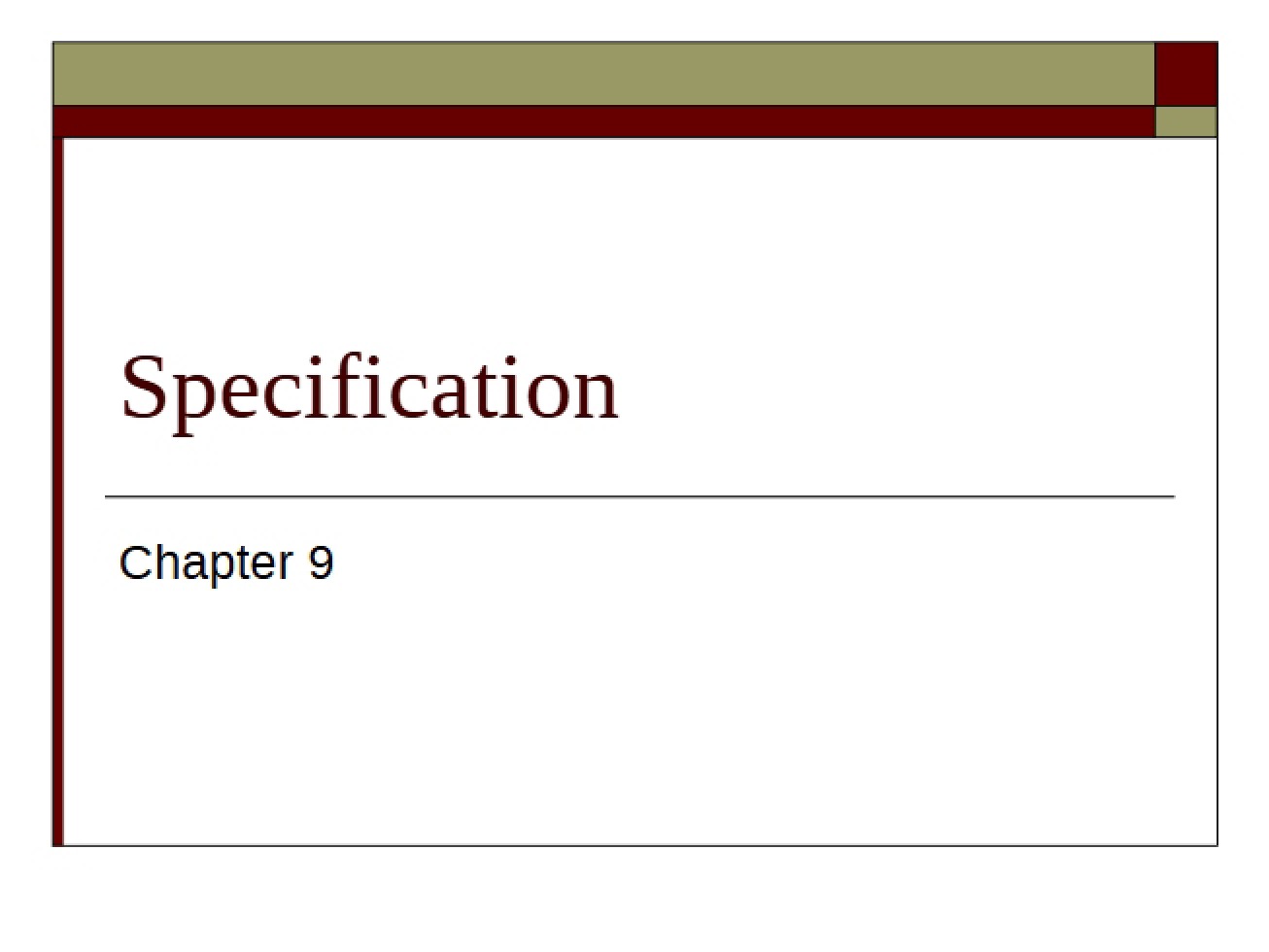 Software Specification