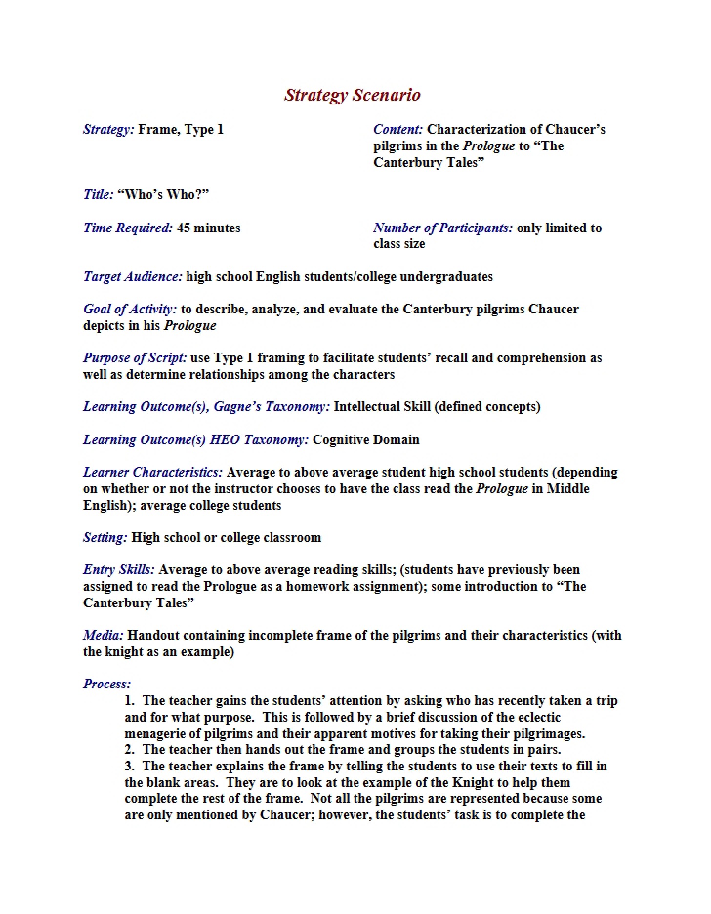 Case Study Strategy Scenario