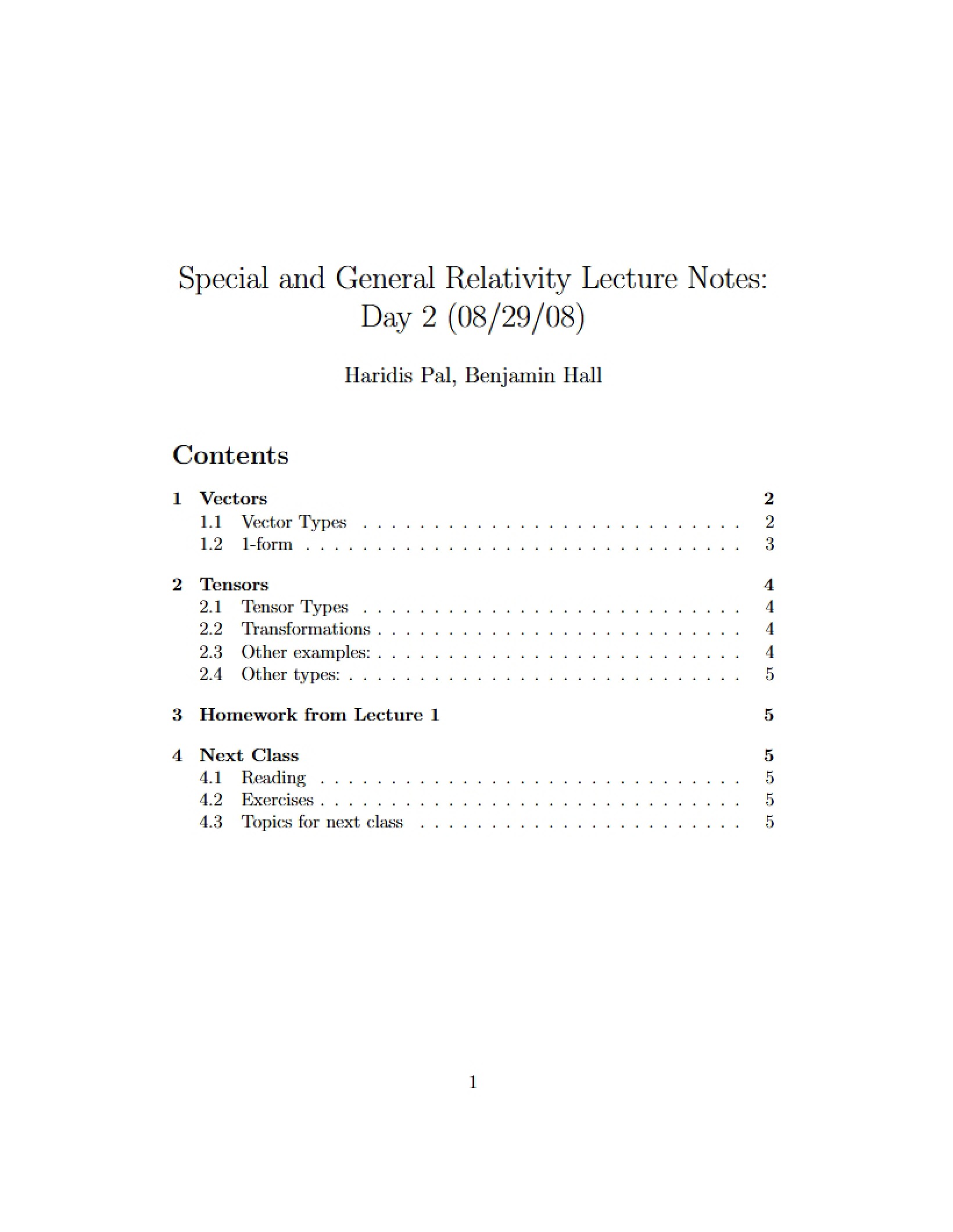 Lecture Notes Special and General Relativity