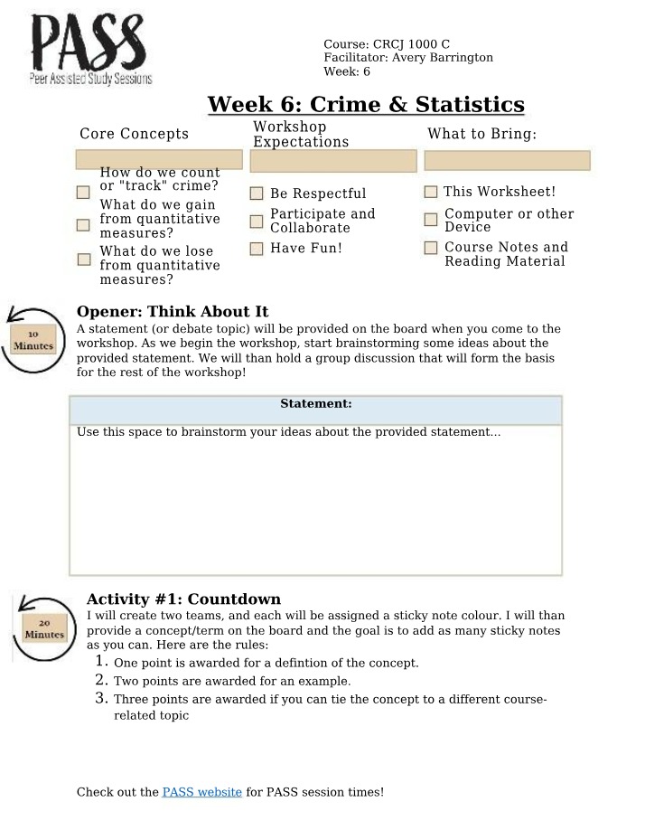 Workshop Materials - Crime & Statistics