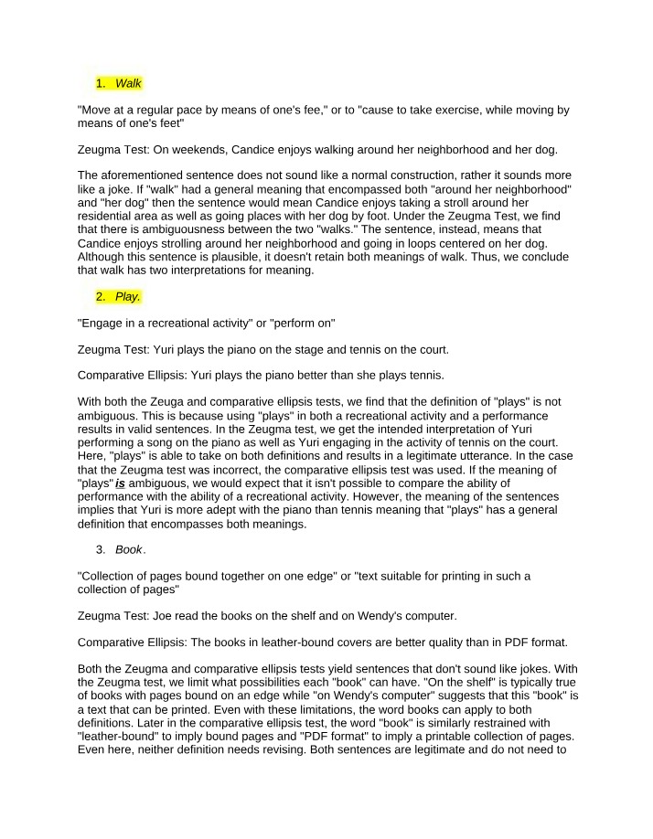 Zeugma and Multiple Meanings Analysis