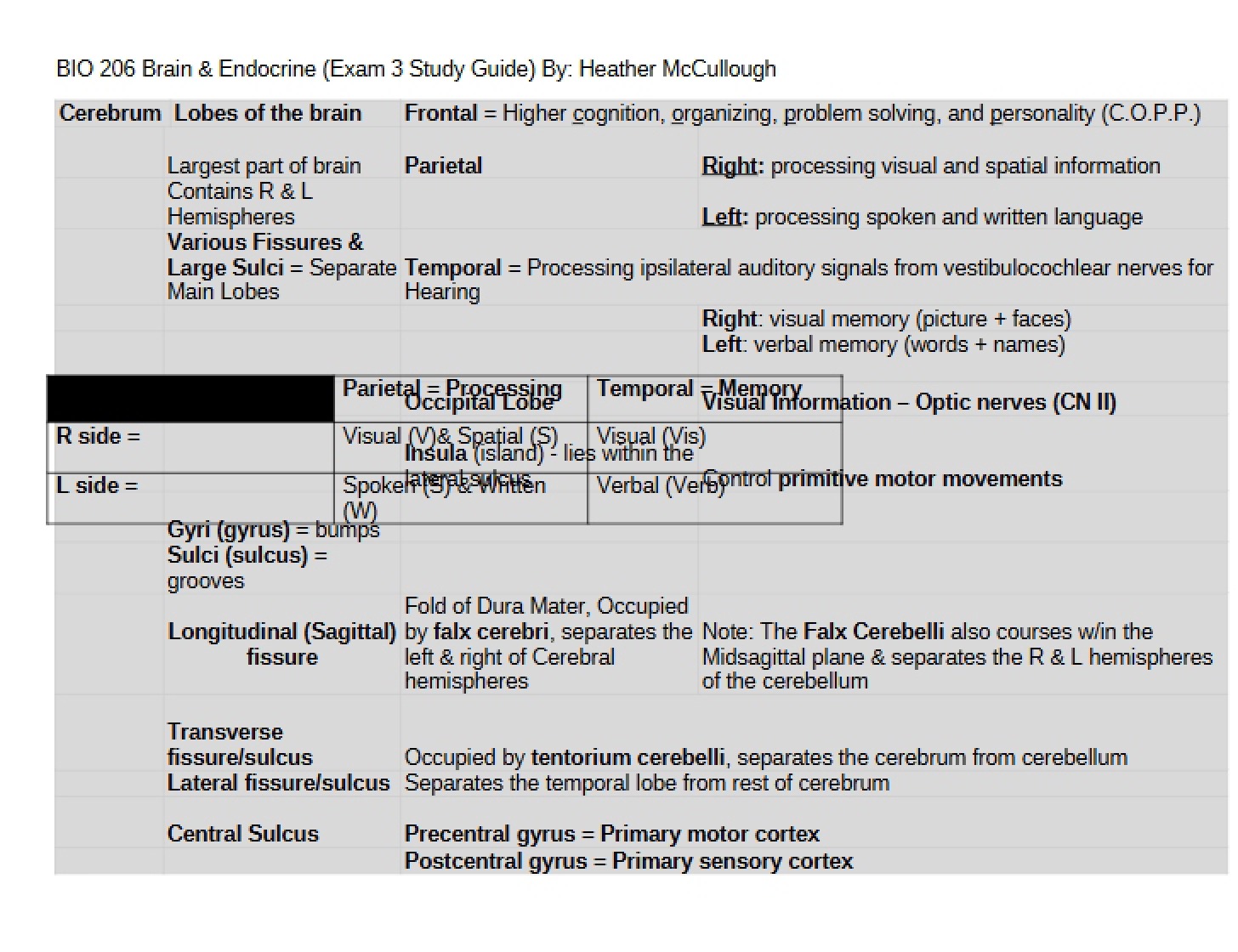 Study Guide for Exam Three