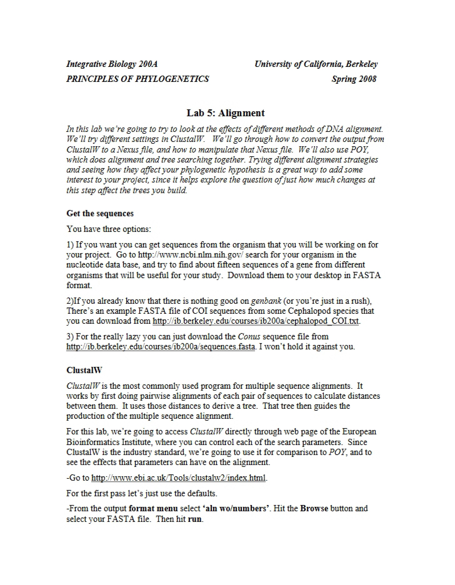 Alignment Laboratory Five