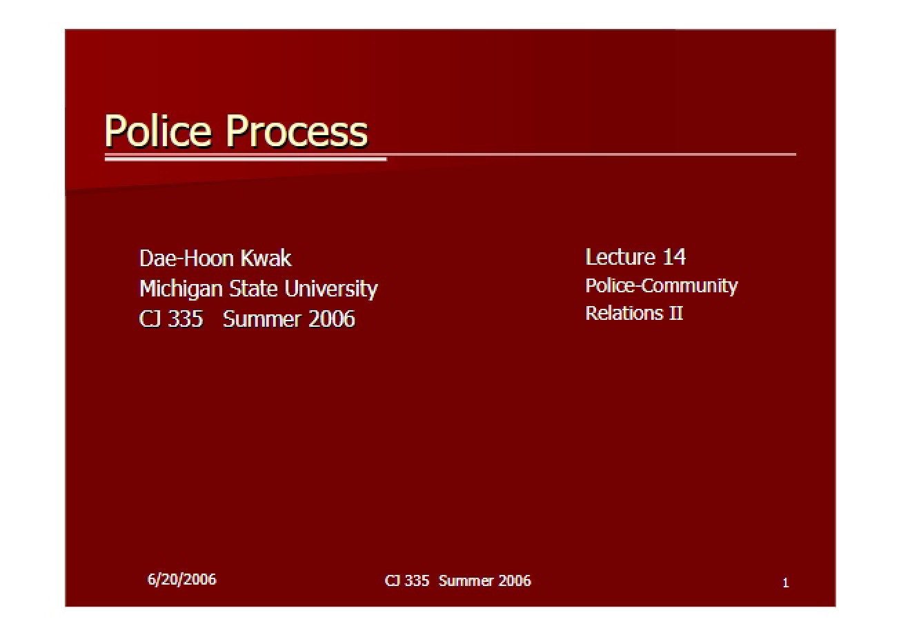 Policing Notes